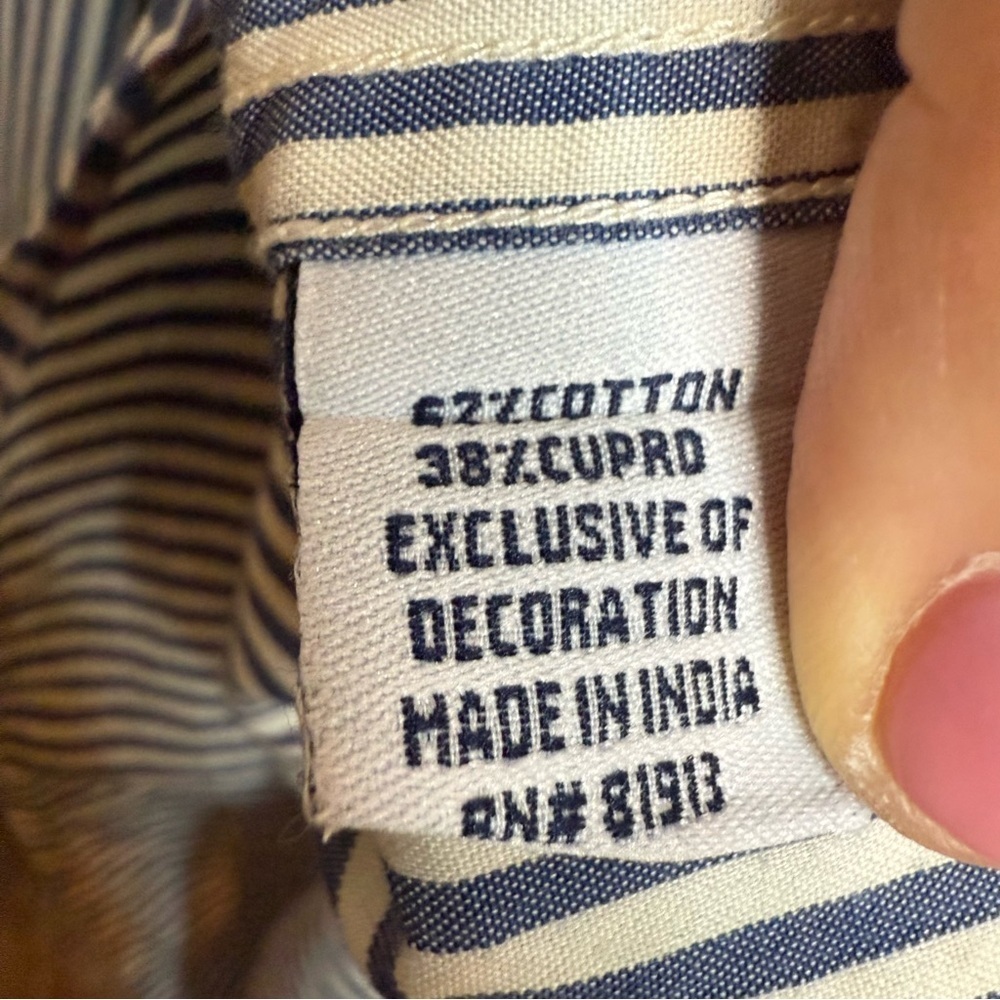Robert Graham | Blue and White Striped Button Down Shirt | Sz L - Picture 6 of 8